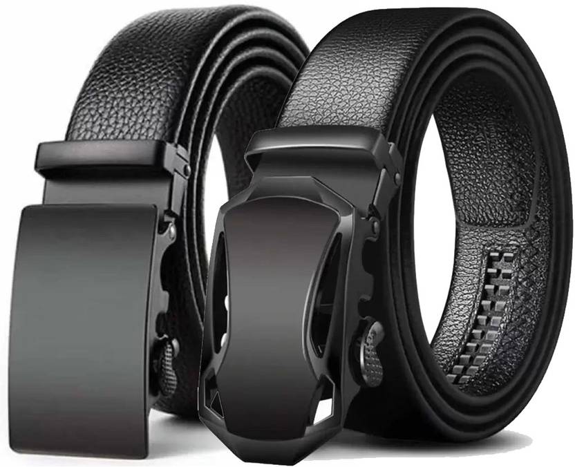 Men Casual Black Artificial Leather Belt
