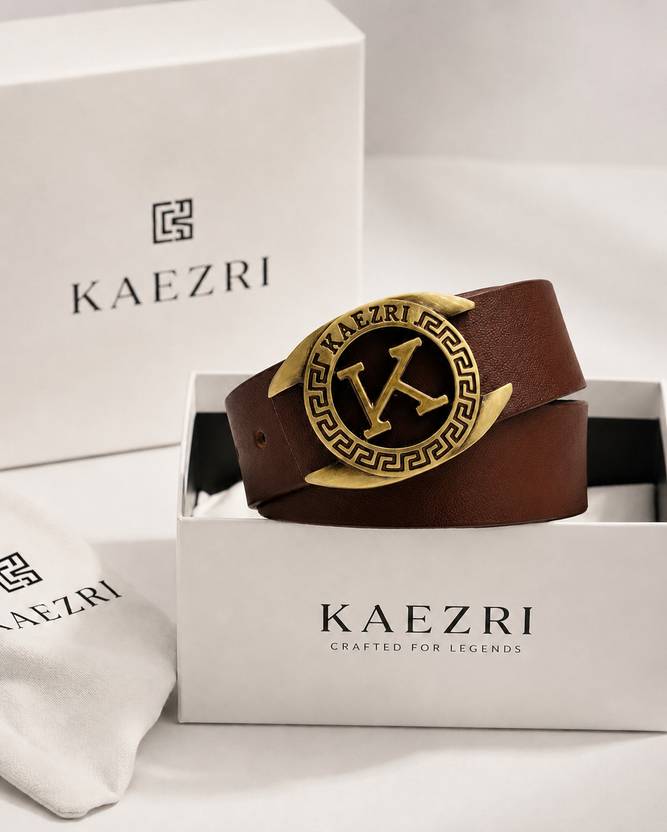 KAEZRI Men Casual, Formal Brown Genuine Leather Belt