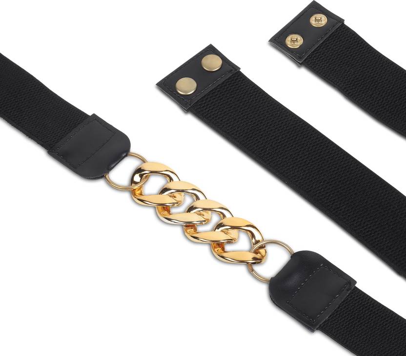 Women Casual, Party, Evening Black Metal Belt