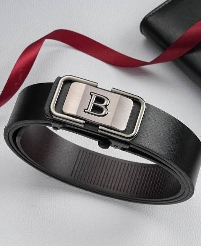 Hushahide Men Casual, Formal Black Texas Leatherite, Artificial Leather Belt
