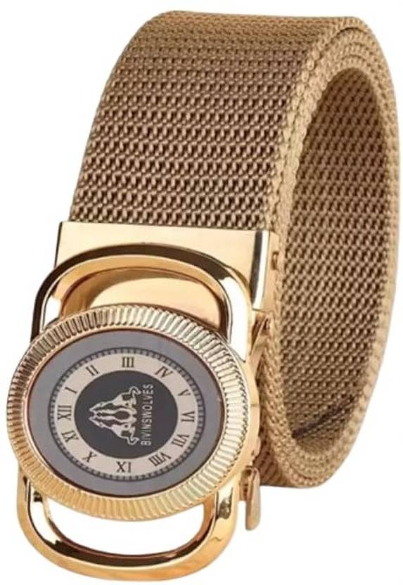 AVIKON HIDE Men Casual, Formal, Evening Beige Nylon Belt