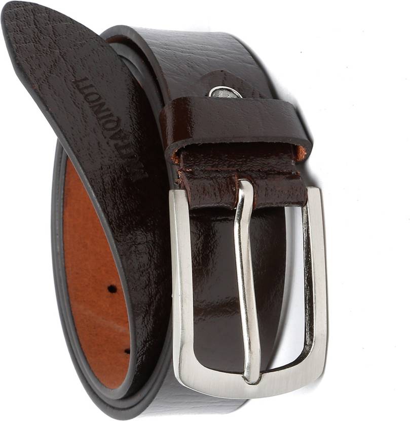 MUTAQINOTI Men Formal Brown Genuine Leather Belt