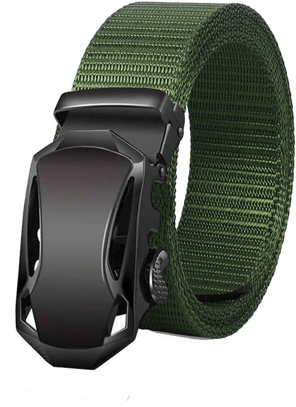 PROVOGUE Men Formal, Casual, Party, Evening Green Nylon Belt