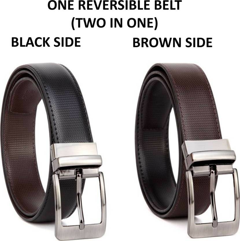 Men Formal, Casual, Party Black, Brown Artificial Leather Reversible Belt