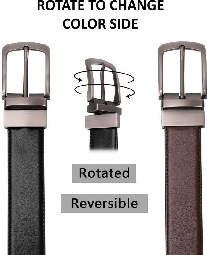 Men Formal, Casual, Party Black, Brown Artificial Leather Reversible Belt