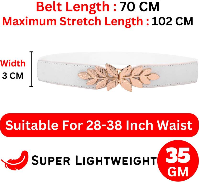 Women Casual, Evening, Party, Formal White Fabric Belt