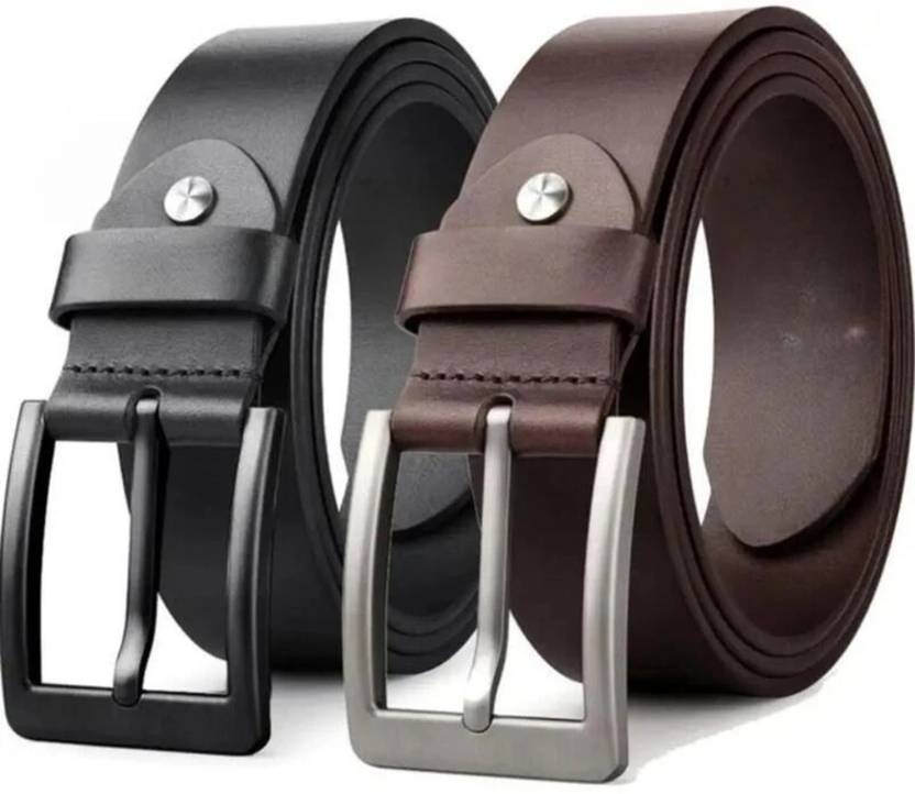 buffcage Men Casual, Evening, Formal, Party Black, Brown Genuine Leather Belt
