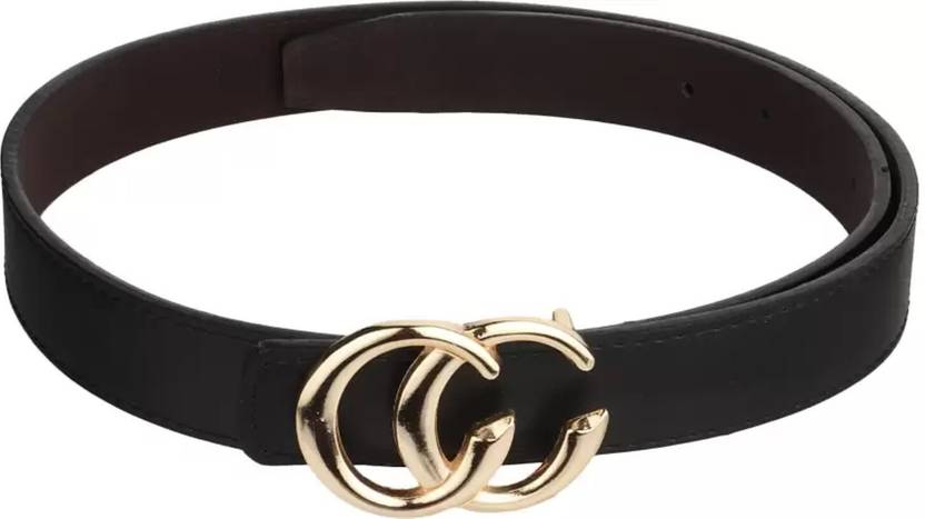KAEZRI Women Black Texas Leatherite Belt