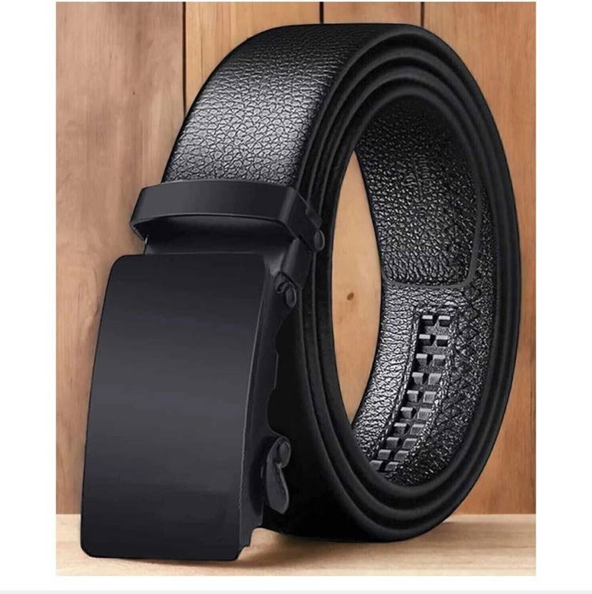 buffcage Men Casual, Evening, Formal, Party Black Artificial Leather, Texas Leatherite Belt