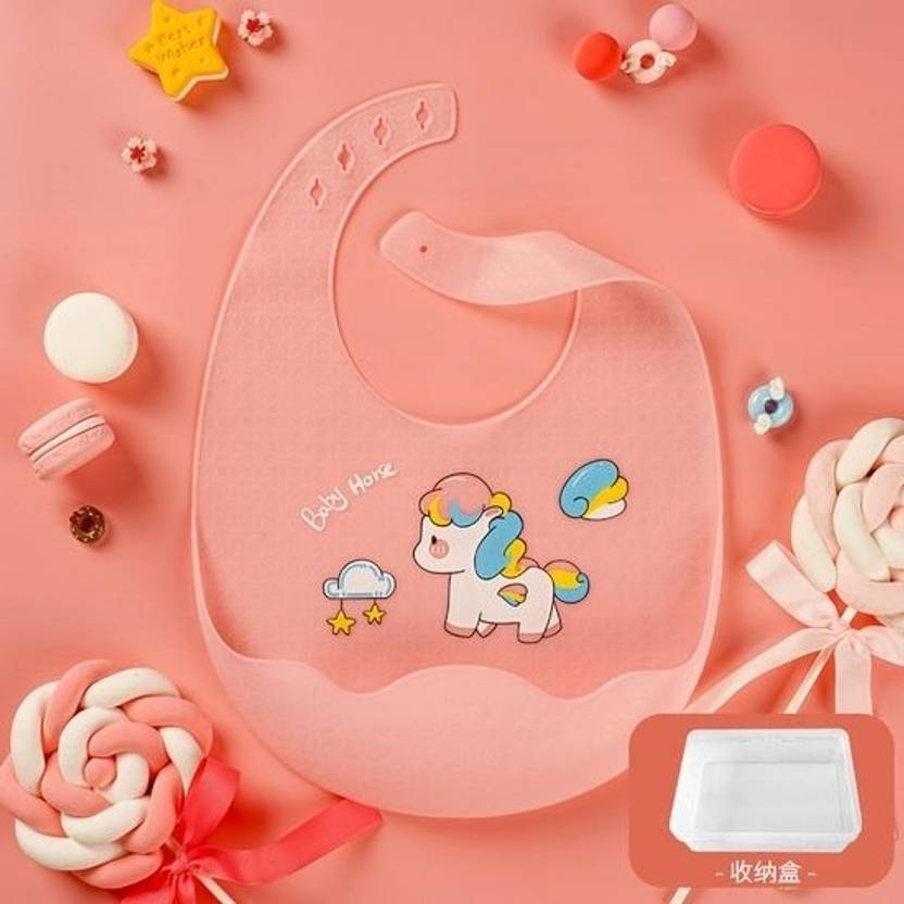 Mini Love Silicone Baby Bib, Saliva Drool Bag, Drool Towel Lightweight Waterproof Bib