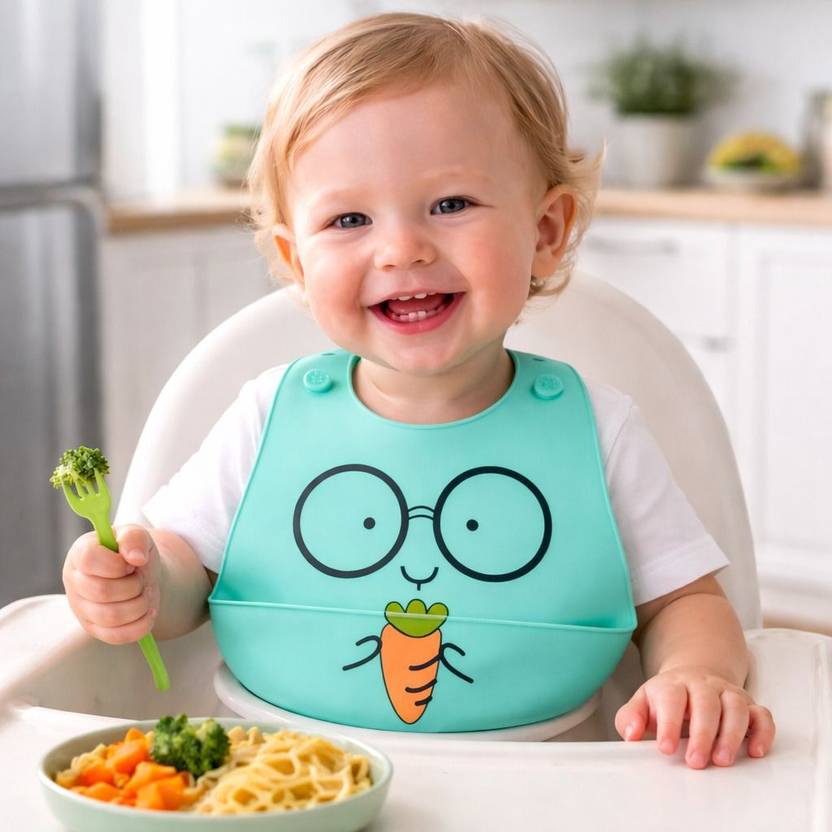 AEREX Silicone Baby Feeding Bib with Food Catcher For Weaning Babies & Toddlers
