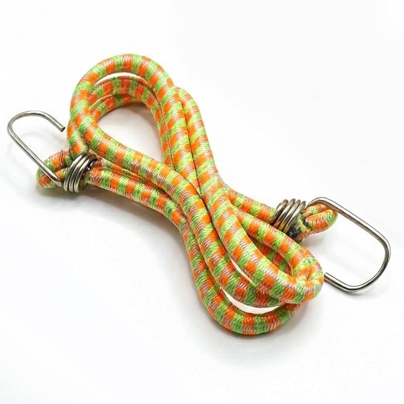 CLAPONE Elastic Bungee Cord 2m Heavy Duty Stretch Rope with Hooks (Pack of 1) Bike Crash Guard Rope