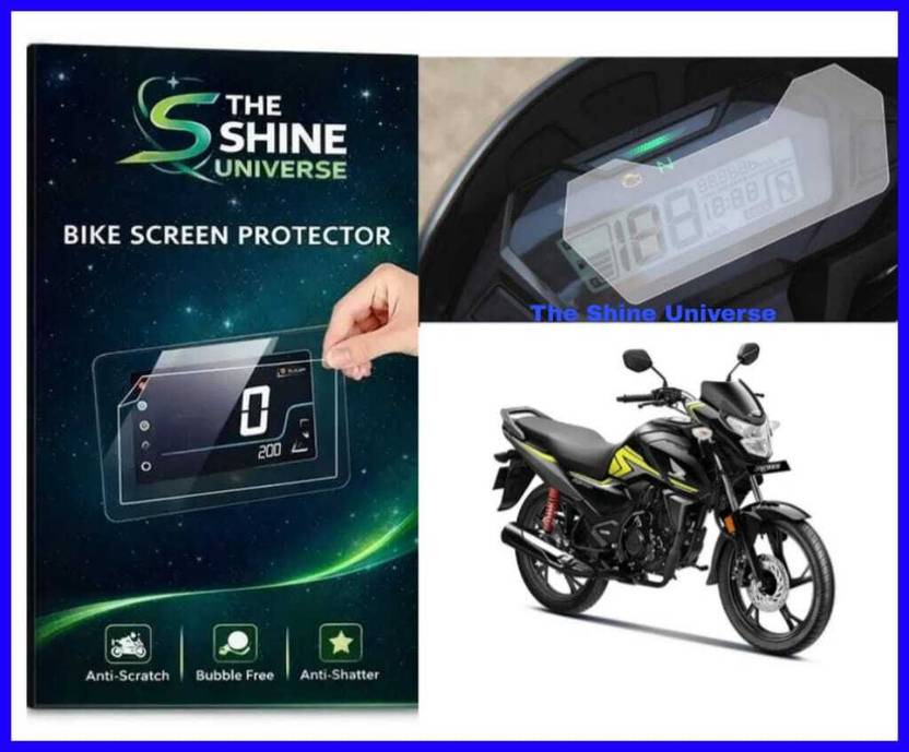 THE SHINE UNIVERSE 9h+ BIKE CRESH PROTECTOR FOR HONDA 125 OLD MODULE SPEEDOMETER SCREENguard Pack-1 Bike Display Screen Guard