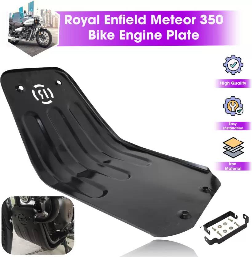 WHEETOYKART Black Metal Sum Guard Engine Guard For Reborn Classic 350 and Meteor 350 Bike Engine