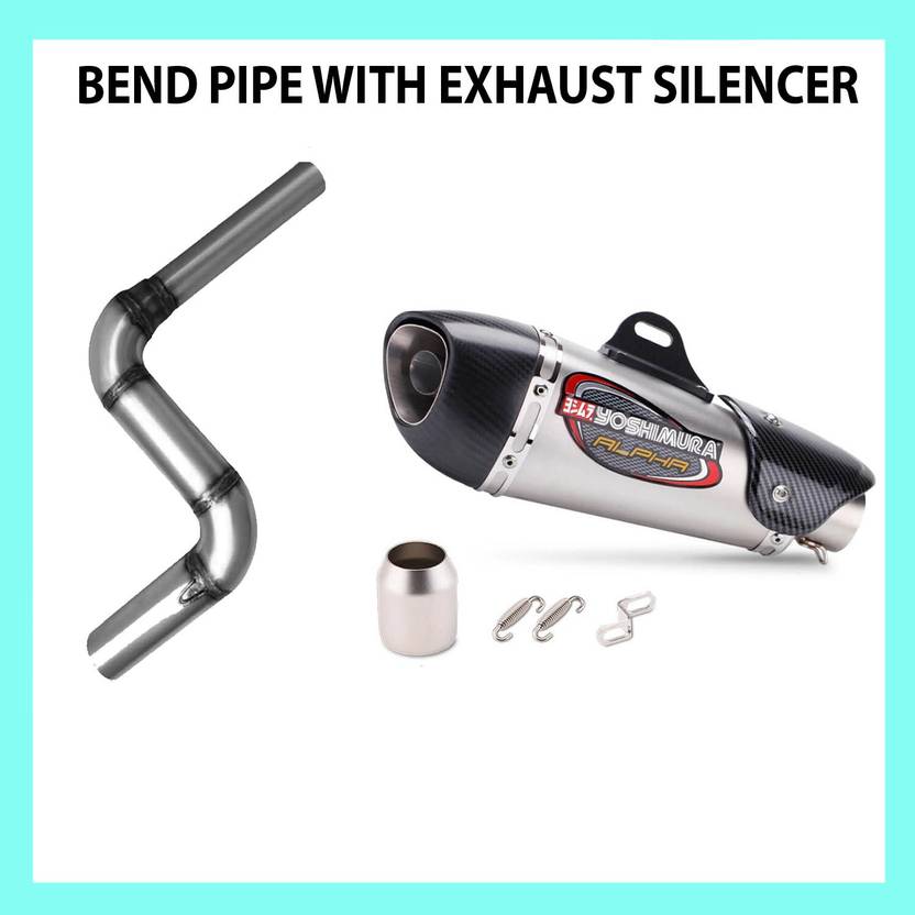 Vagary Full Exhaust Bend Pipe With Alpha Carbon Exhaust Silencer for