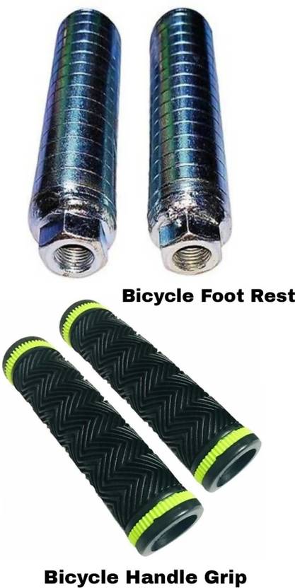 Bonkerz Bicycle Foot Rest + Bicycle Handle Grip Combo of 2 Handle Bar Grip For NA Universal For Bike