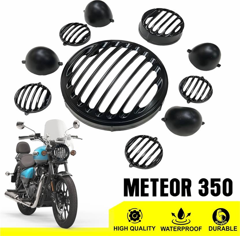 Moto Genius Meteor 350 Bike Headlight Grill / Jali Cover with Tail Lamp