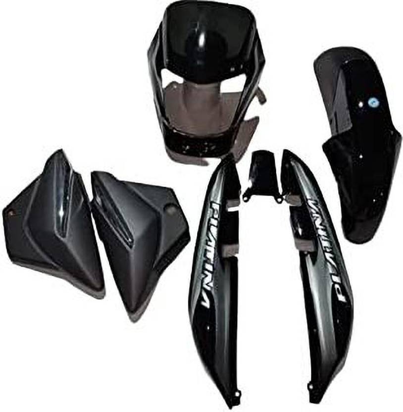 Divine PLATINA FULL BODY KIT BLACK SILVER Bike Headlight Visor Price in