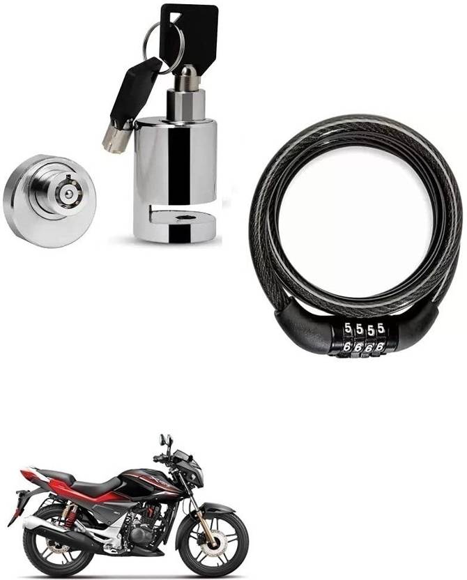autoformonix Heavy Disc Brake Lock with Helmet Lock Black for Hero