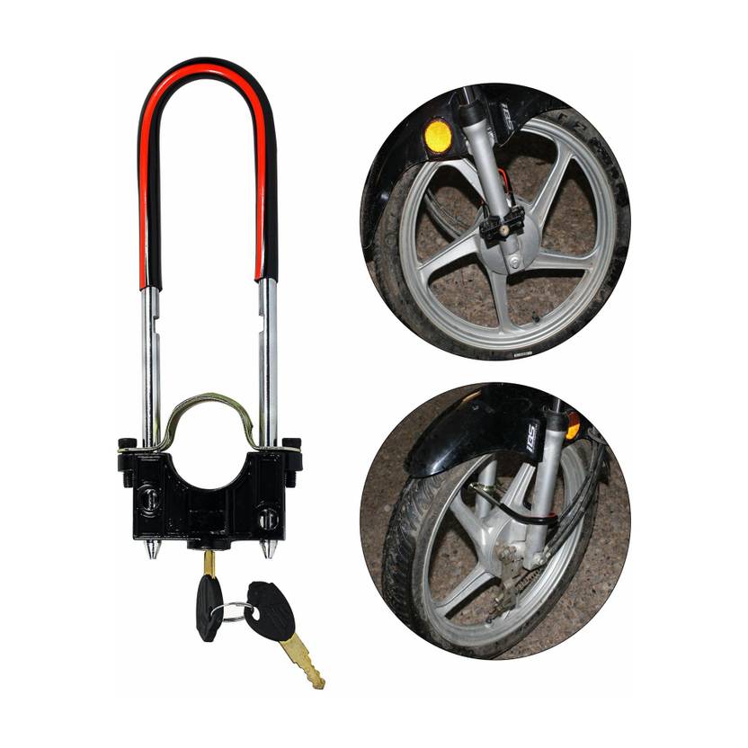 ASRYD Bike Front Shocker Lock Bike Locking System Drum Brakes Wheel Lock For Universal Bike Disc Lock