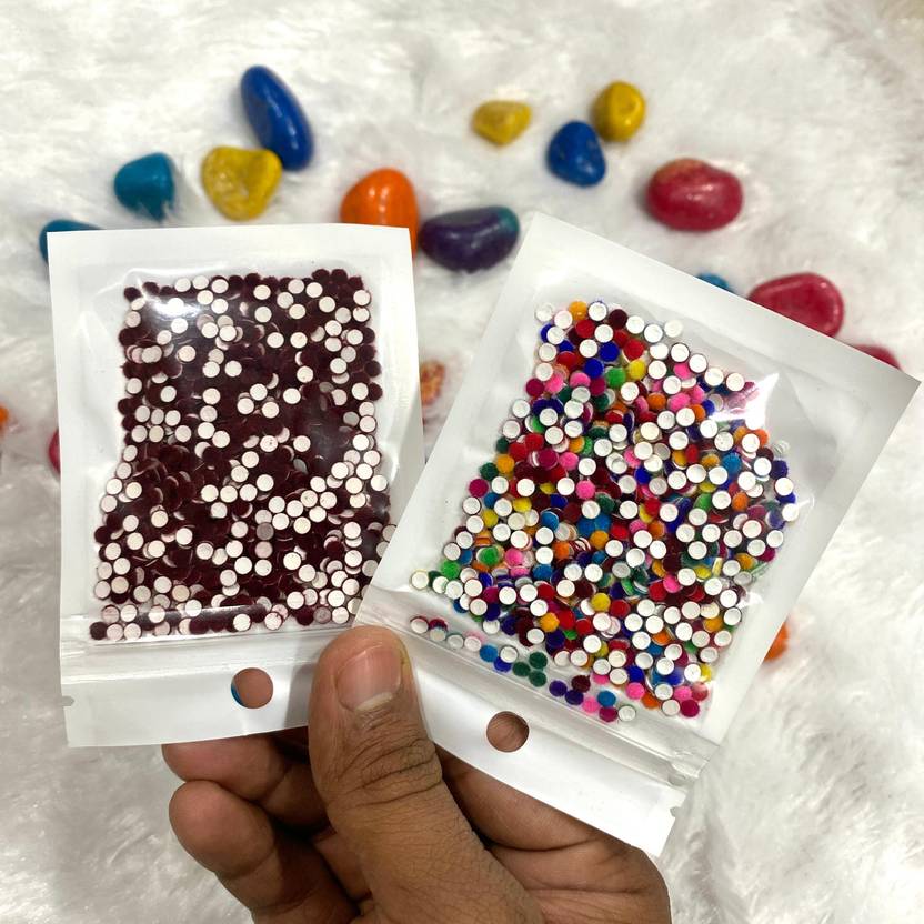 AVYUKTA LIFESTYLE Maroon_Multi_Bindi_Pouch_2 ForeHead Maroon, Multicolor Bindis