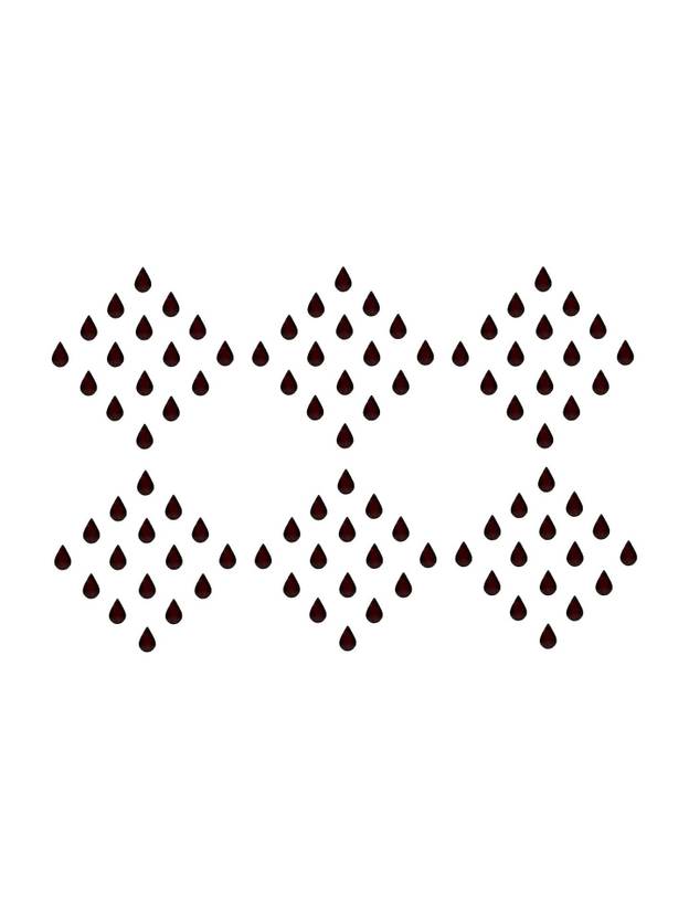 Bawree 5mm Medium Dark Maroon Velvet Tear Drop Tilak Shape Kumkum Bindi Forehead Maroon Bindis