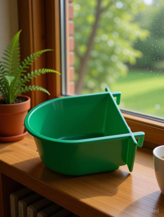 Tokyodo bird feeder bowl green Caged Bird Feeder