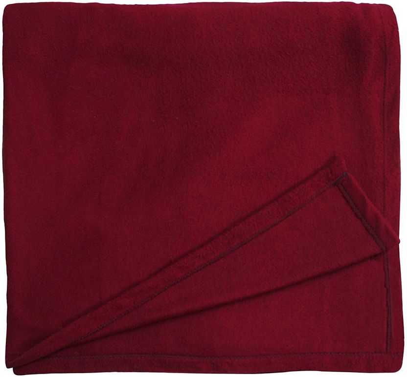 Huemic Solid Single Fleece Blanket for AC Room (Polyester, Red) - Image 2