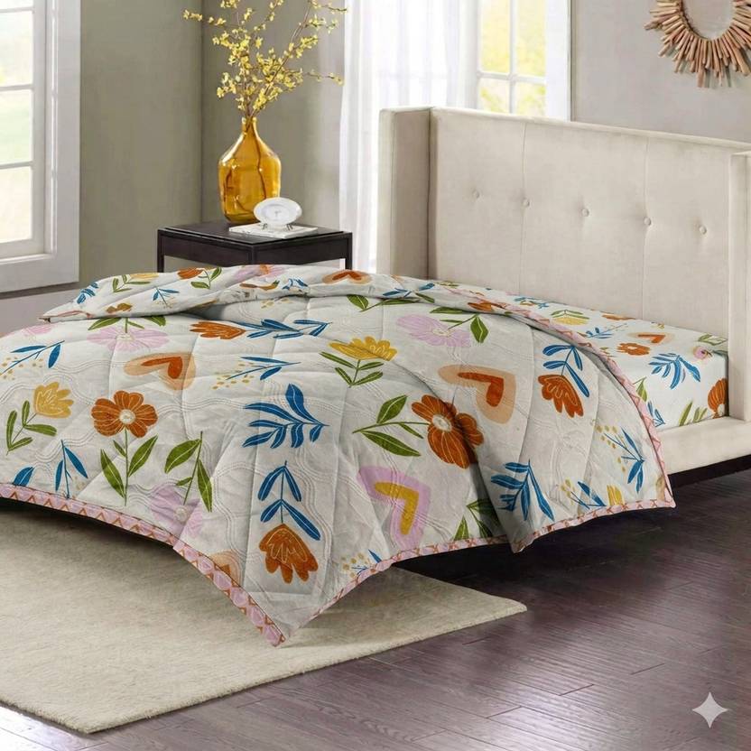 AMBERBLISH HOMES Floral Double Comforter for AC Room