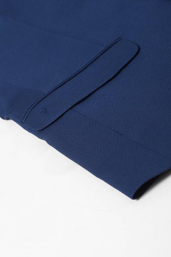 Men Solid Single Breasted Formal Blazer  (Blue)