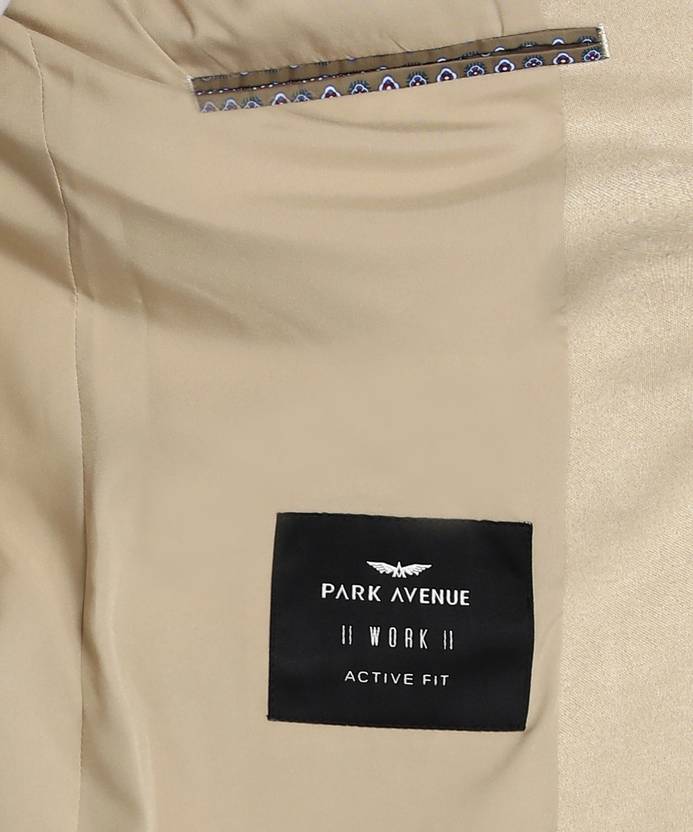 Men Solid Single Breasted Formal Blazer  (Beige)