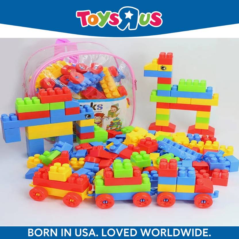 Miss & Chief InventBuild: DIY Plastic Building Block for Kids - 100+ Pieces with Pink Bag