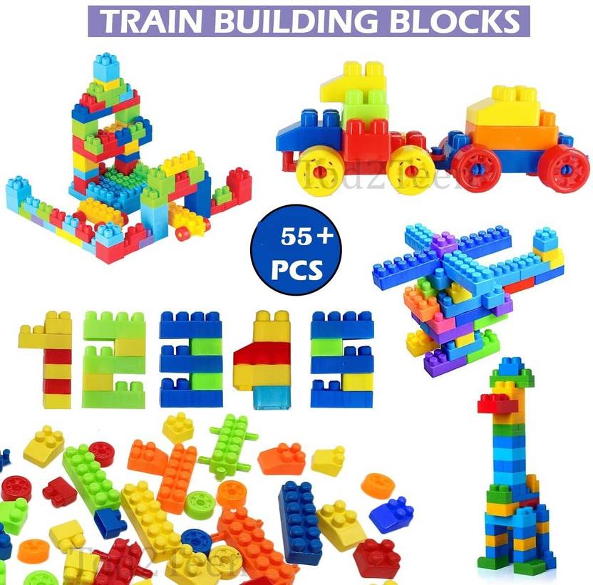 Sharvil 55+Pcs Building Blocks Toy Set Creative Educational BlockToys (Multicolor)