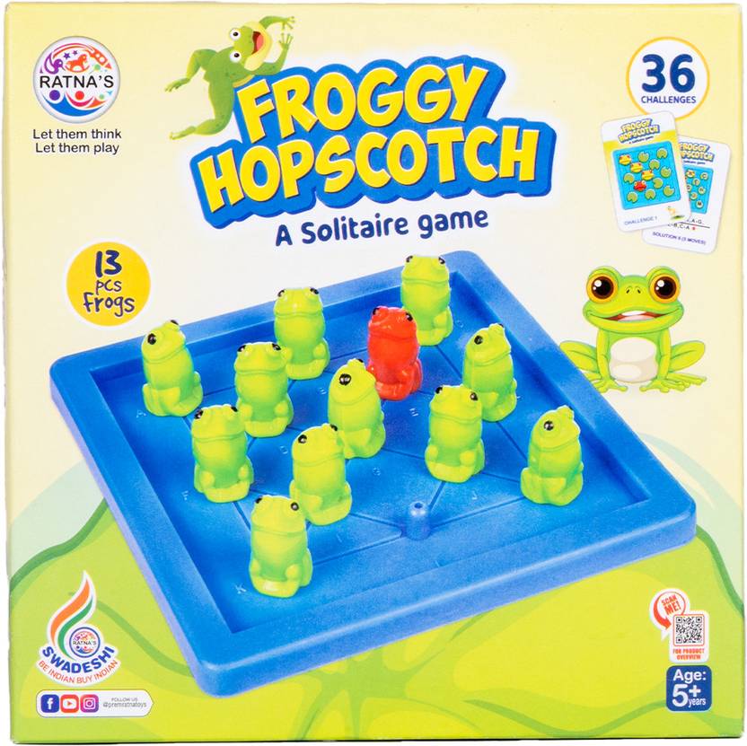 Ratnas Froggy Hopscotch (1229) A Solitaire Party & Fun Board Game