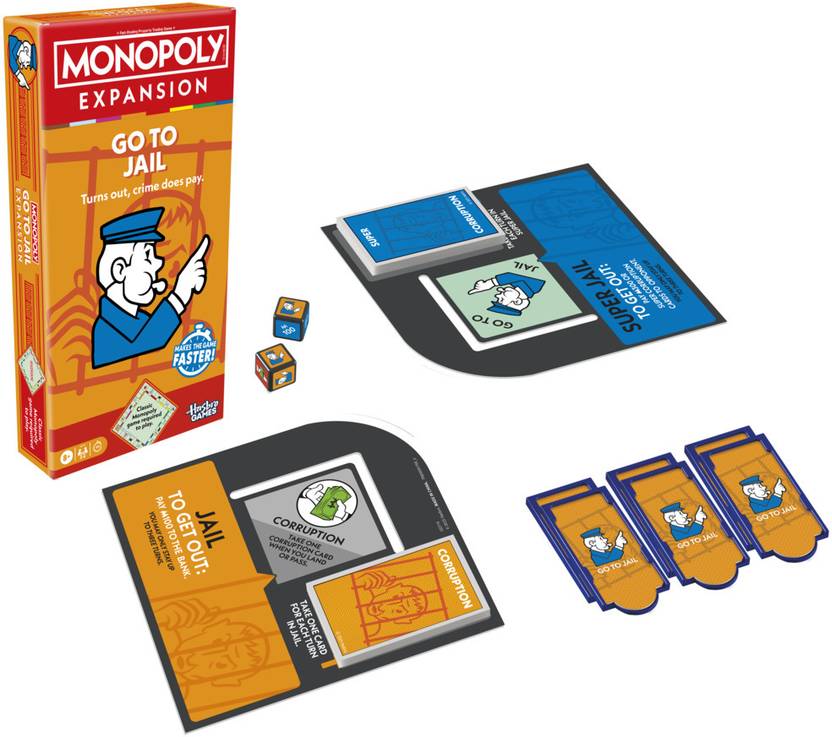 Go to Jail EXPANSION| Ages 8+ | 2-6 Players | Family Board Games Party & Fun Board Game
