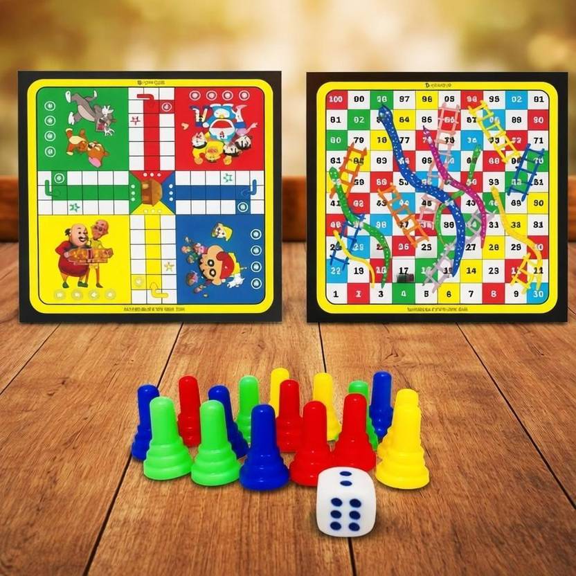 aunique Ludo Snake Board Game with Ludo Coin set Word Games
