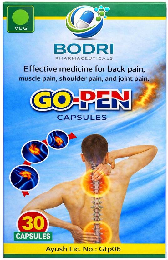 BODRI PHARMACEUTICALS GO PEN CAPSULES FOR JOINT PEN & MUSCLE PAIN Capsules