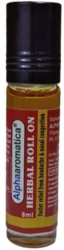 alphaaromatica Menthol Amritdhara Herbal Roll On (Pack of 8ml X 2) Balm