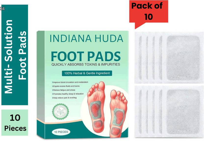 INDIANA HUDA Light Foot Detox Pads Herbal Patch 10pcs Plaster & Patch