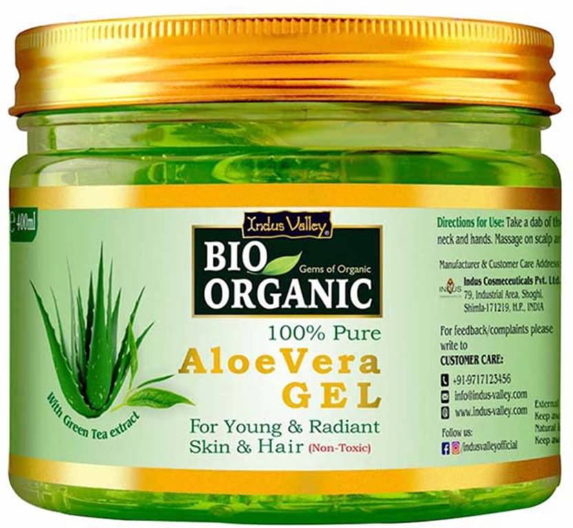 Indus Valley 100 Bio Organic Aloe Vera Gel For Skin Acne, Scars, Dark
