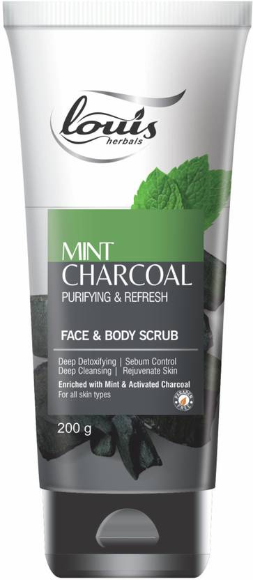 Louis herbals Mint Charcoal Purifying & Refresh Face & Body Scrub