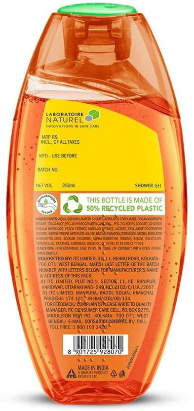 FIAMA Peach & Avocado Body Wash 250 ml - Image 9