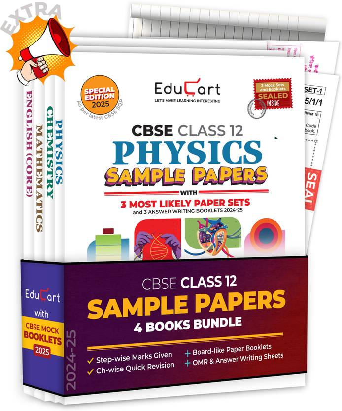 Educart CBSE Class 12 Sample Papers Bundle (202425) Physics