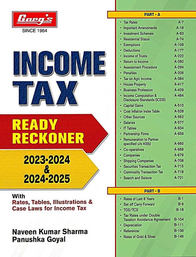 TAX READY RECKONER 20232024 & 20242025 with Rates, Tables