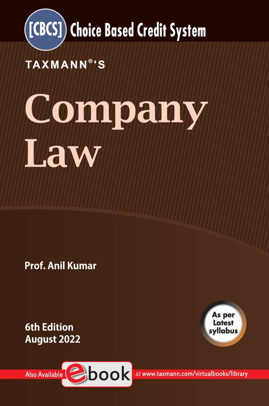 Taxmann's Company Law Studentoriented textbook in the most updated