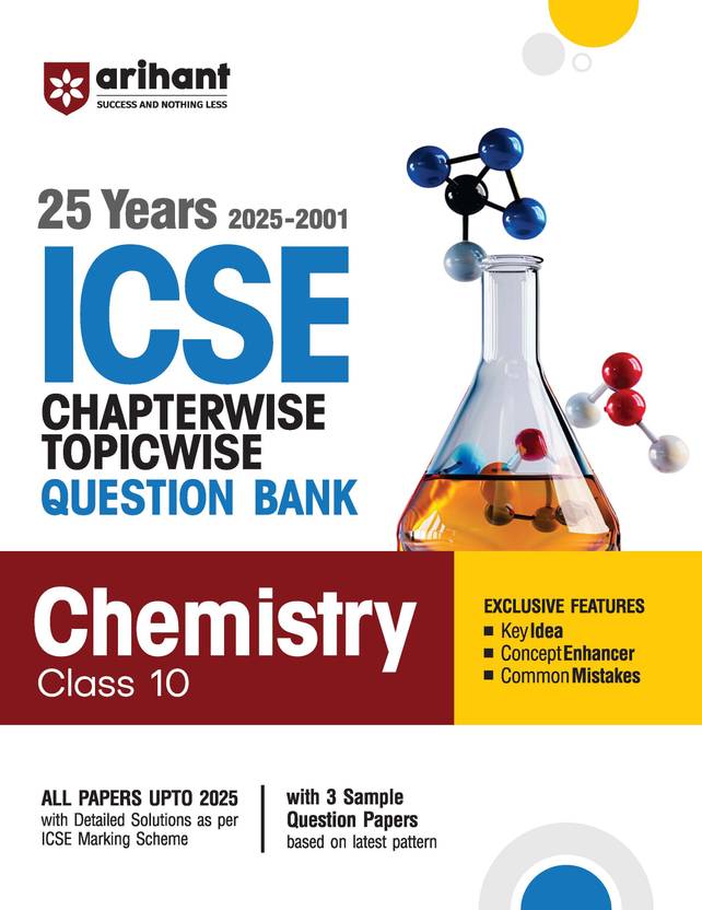 Arihant ICSE Question Bank Chapterwise & Topicwise Class 10 Chemistry ...