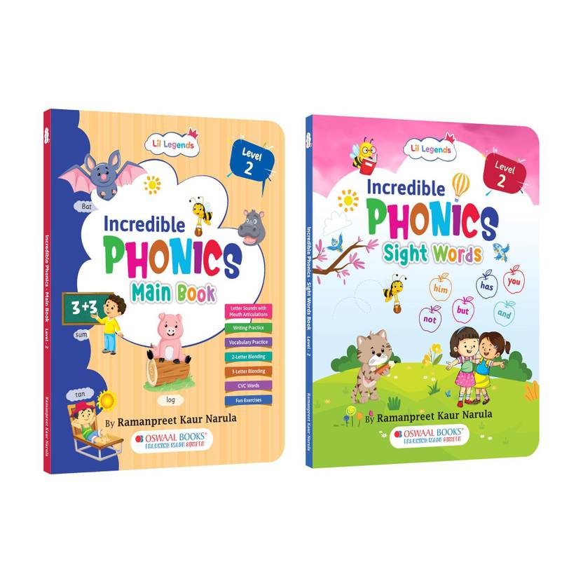 Oswaal Lil Legends Level 2 Reading Combo for Ages 4-7 | Phonics Part 1 + Sight Words Book | Helps Kids Read Faster, Decode Better & Build Strong Vocabulary | Early Literacy Skill Builder (2-Book Set)