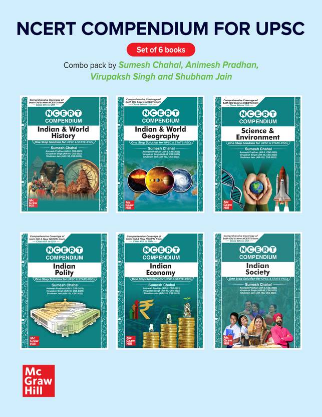 NCERT Compendium for UPSC (Set of 6 books) History, Geography