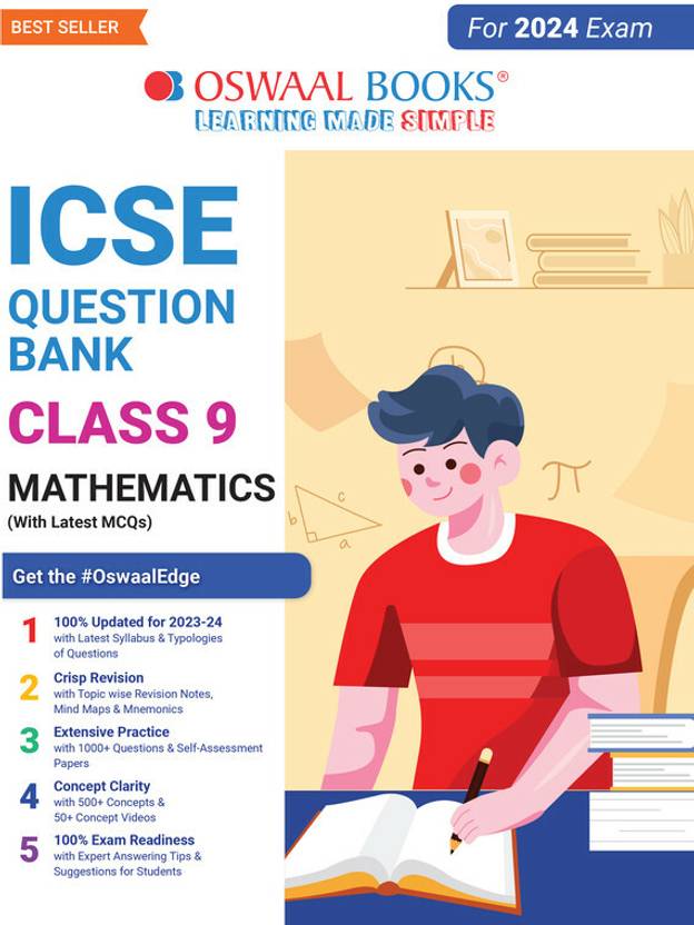 Oswaal ICSE Question Bank Class 9 Mathematics Book (2024 Exam) Buy