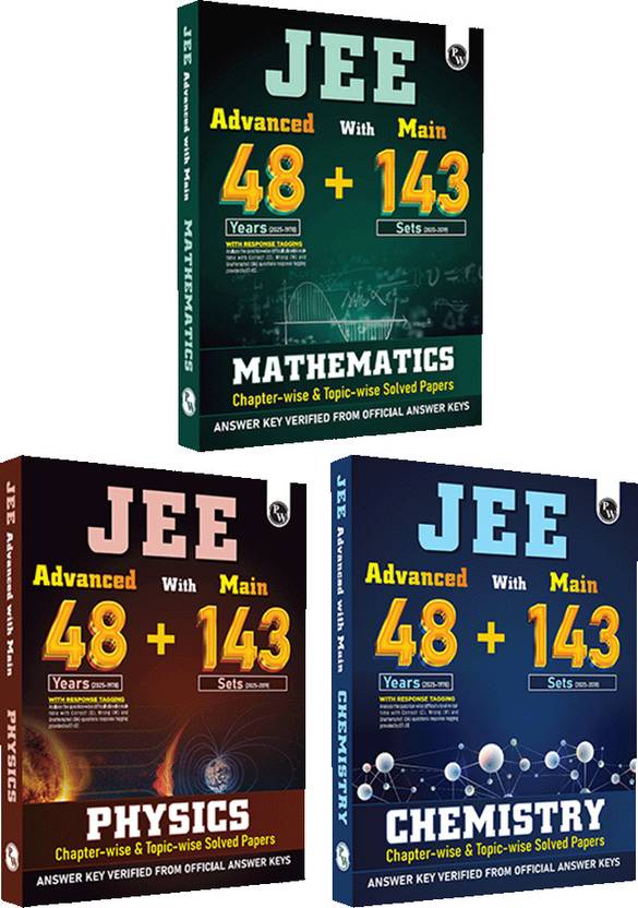 PW JEE Advanced 48 Years + JEE Main 143 Sets PYQs Phy, Chem, Maths ...